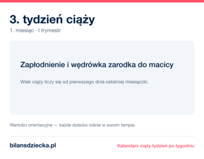 3. tydzień ciąży — zapłodnienie i wędrówka zarodka do macicy