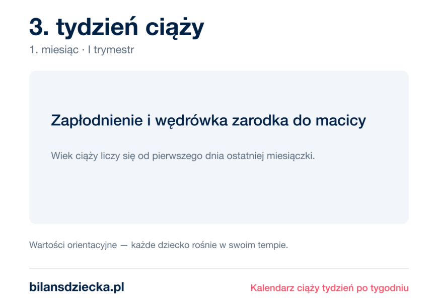 3. tydzień ciąży — zapłodnienie i wędrówka zarodka do macicy