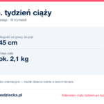 34. tydzień ciąży — dziecko mierzy 45 cm, waży ok. 2,1 kg