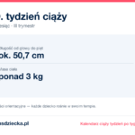 39. tydzień ciąży — dziecko mierzy ok. 50,7 cm, waży ponad 3 kg