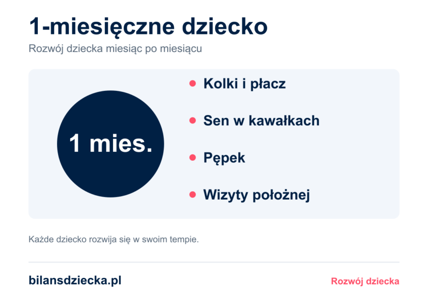 1-miesięczne dziecko: kolki i płacz, sen w kawałkach, pępek, wizyty położnej